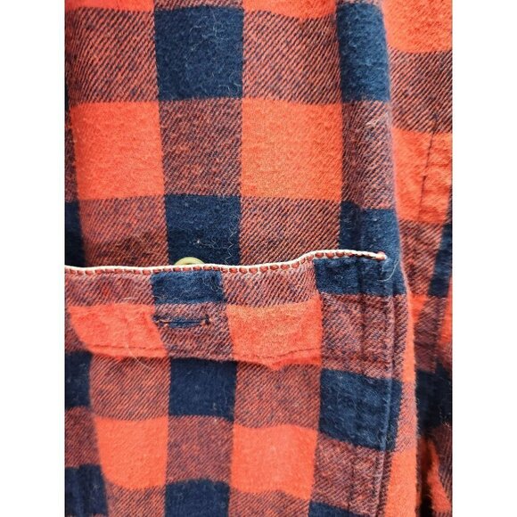 Boston Traders Red & Black Plaid Flannel Shirt Long Sleeve 100% Cotton Size S - Picture 5 of 6